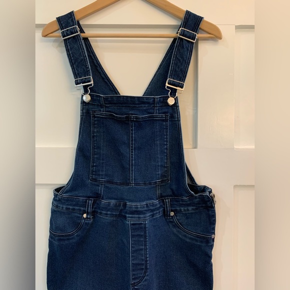 Cheap Monday Dungaree Spray Dark Wash Skinny Denim Overalls size M - Picture 2 of 12